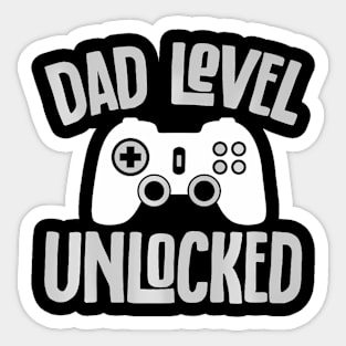 Mens Gamer Dad  Dad Level Unlocked Father's Day Sticker